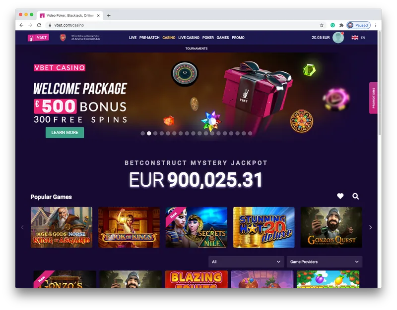 Casino interface