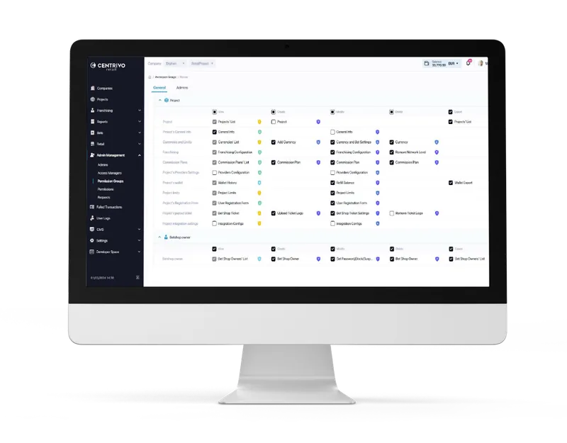 Centrivo Retail interface