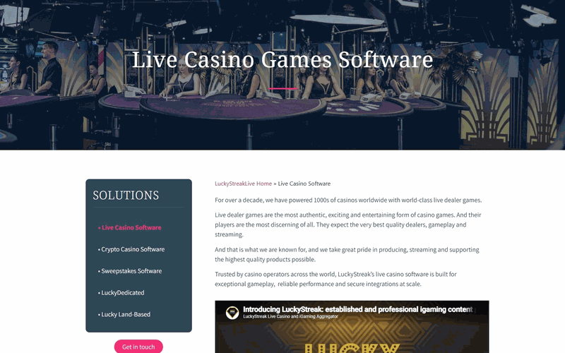 Live Dealer Suite interface