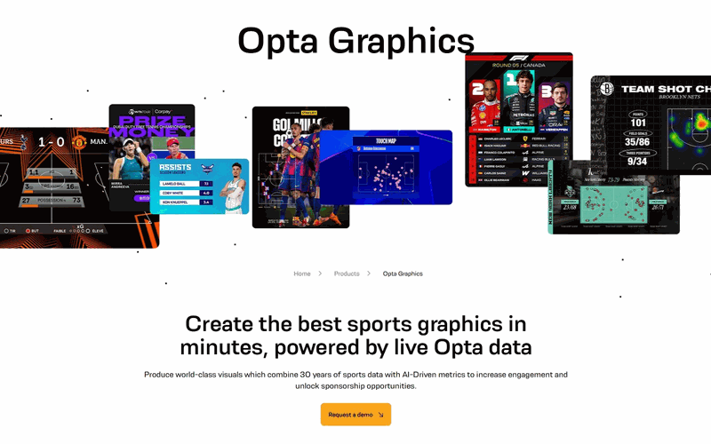 Opta Graphics, Pulse & Prediction Products interface